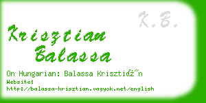 krisztian balassa business card